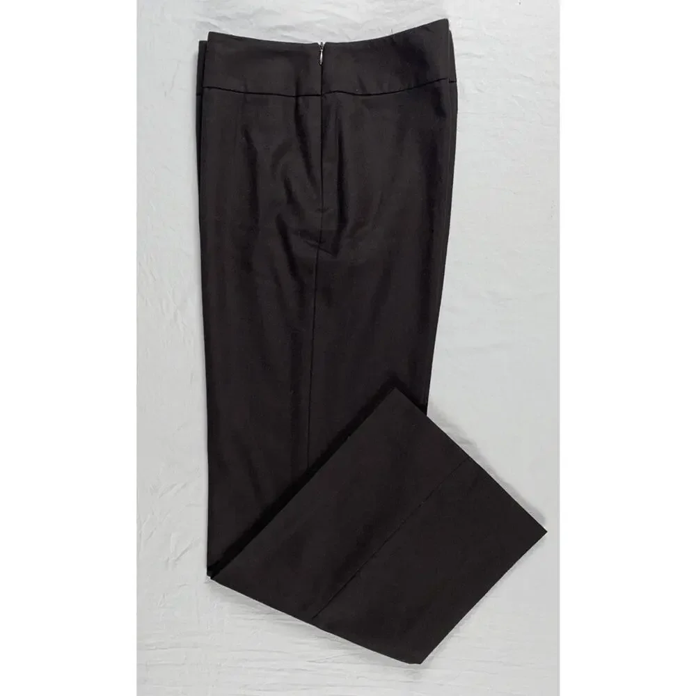 AKRIS Italy Side Zip Flare Leg Lightweight Wool Flannel Pants, Trousers. 8, EUC!